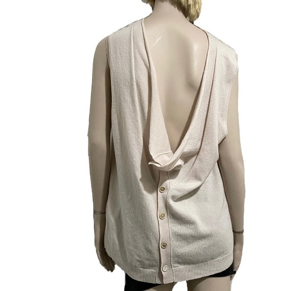 NWT Alexander McQueen Pale Pink Cashmere Cowl Neck Halter Back Sweater Size M - Picture 3 of 16